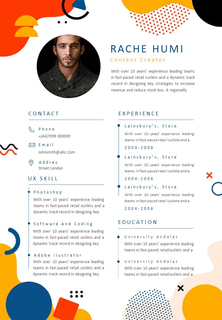 Abstract Colorfull Curriculum Vitae Template