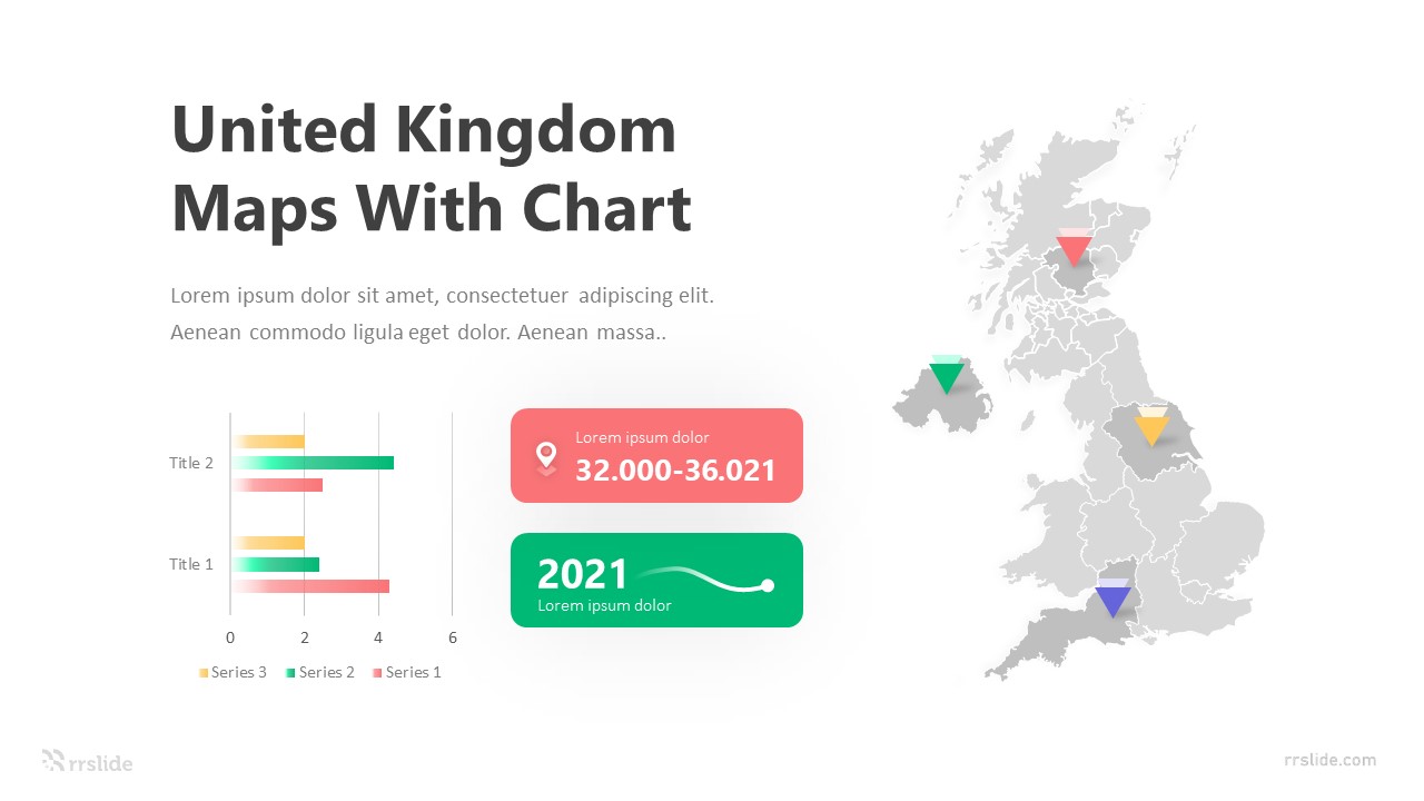 United Kingdom Maps with Chart Infographic Template