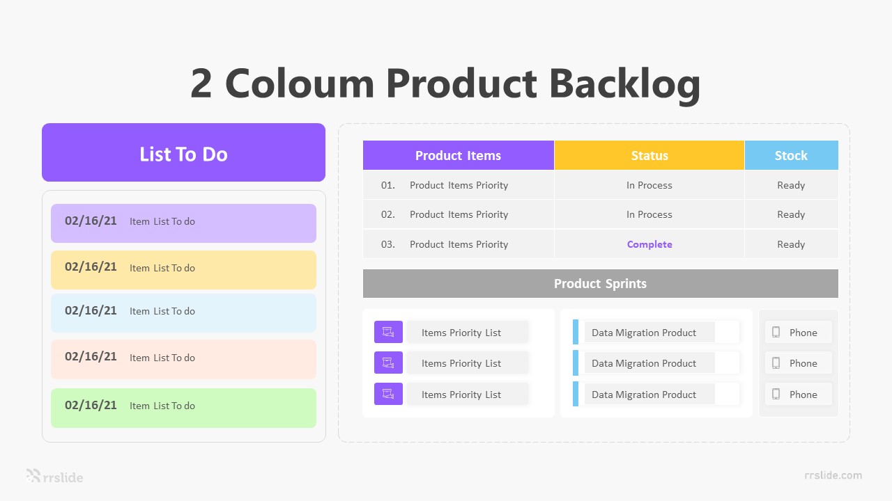 2 Coloum Product Backlog Infographic Template
