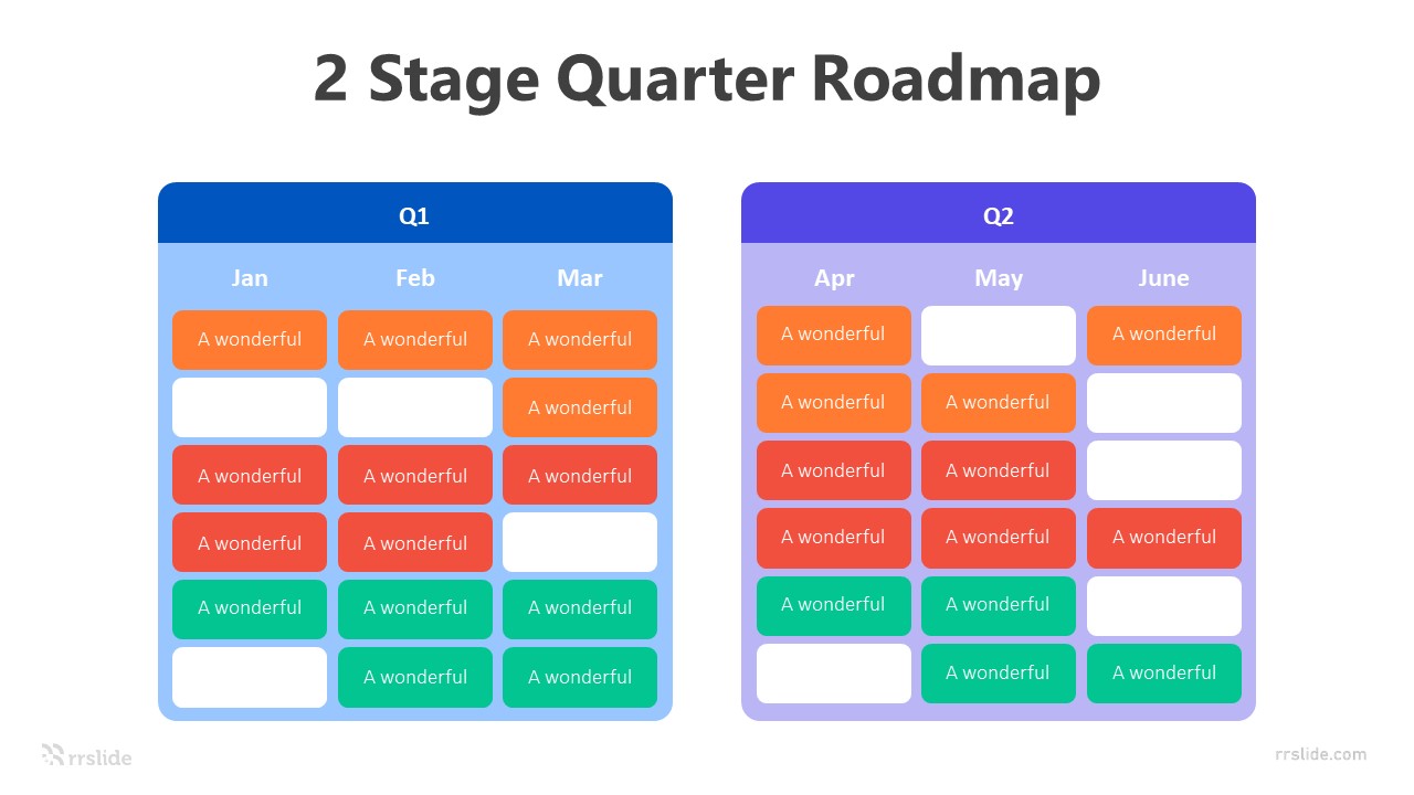 2 Stage Quarter Roadmap Infographic Template