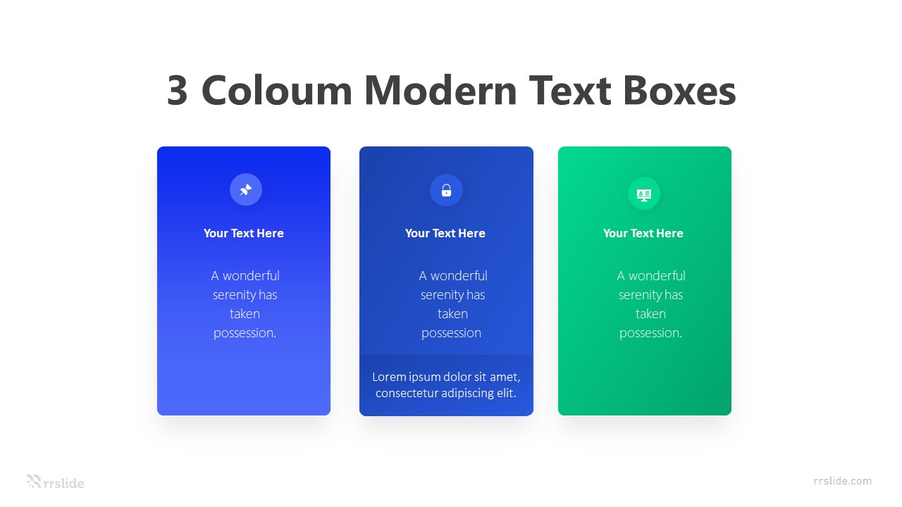 3 Coloum Modern Text Boxes Infographic Template