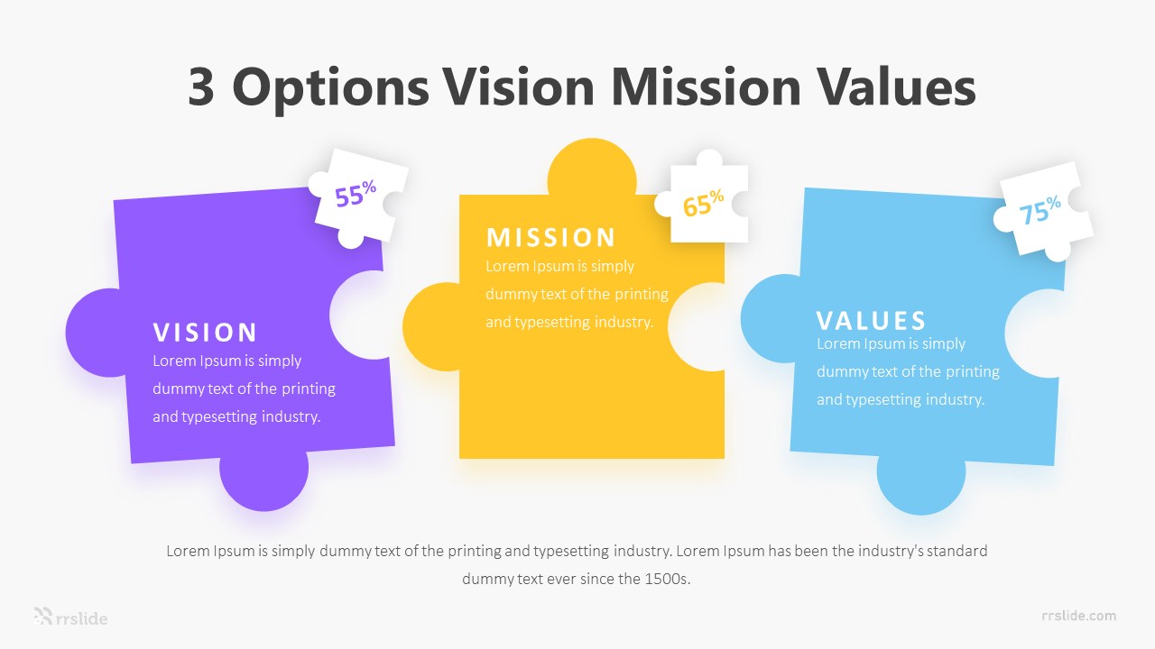 3 Options Vision Mission Values Infographic Template