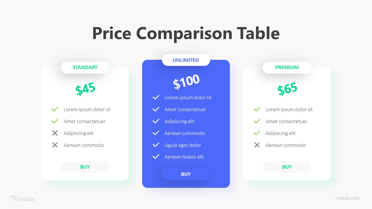 3 Price Comparison Table Infographic Template