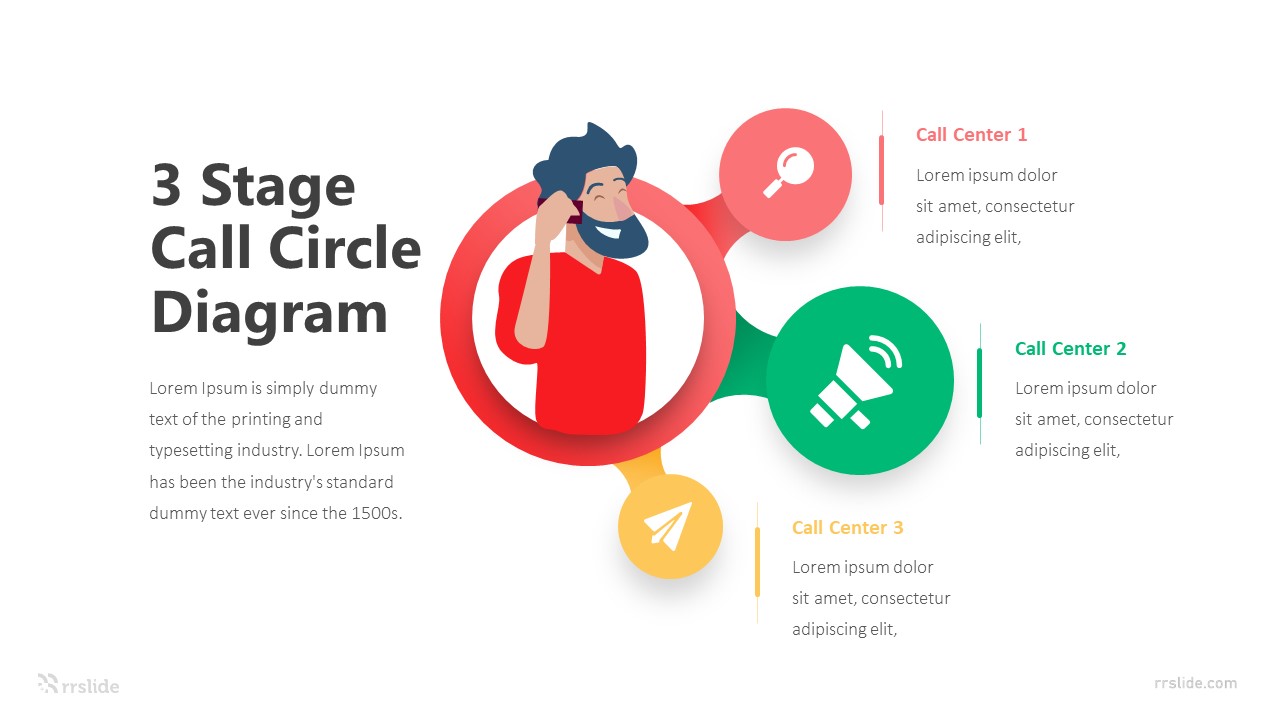 3 Stage Call Circle Diagram Infographic Template