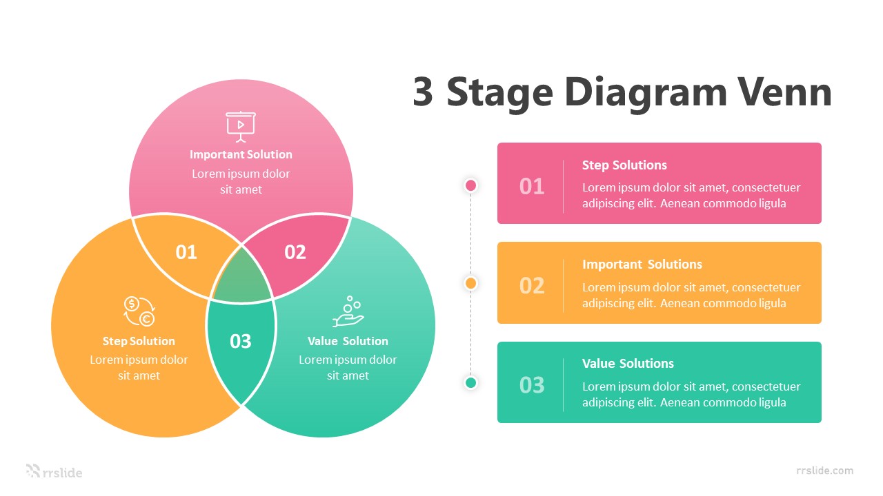 3 Stage Diagram Venn Infographic Template