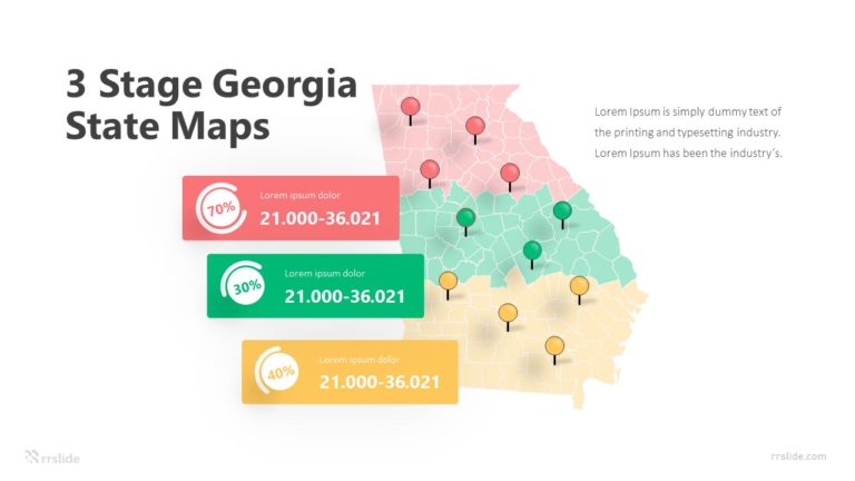 3 Stage Georgia State Maps Infographic Template