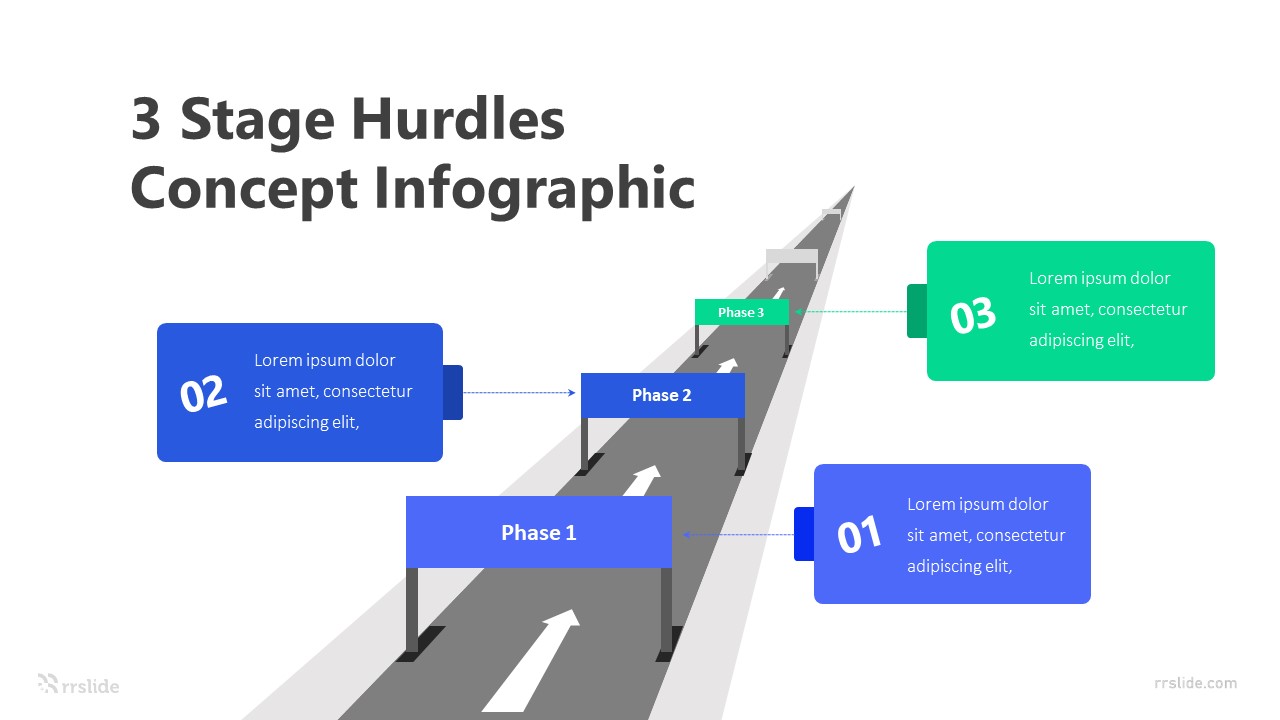 3 Stage Hurdles Concept Infographic Template