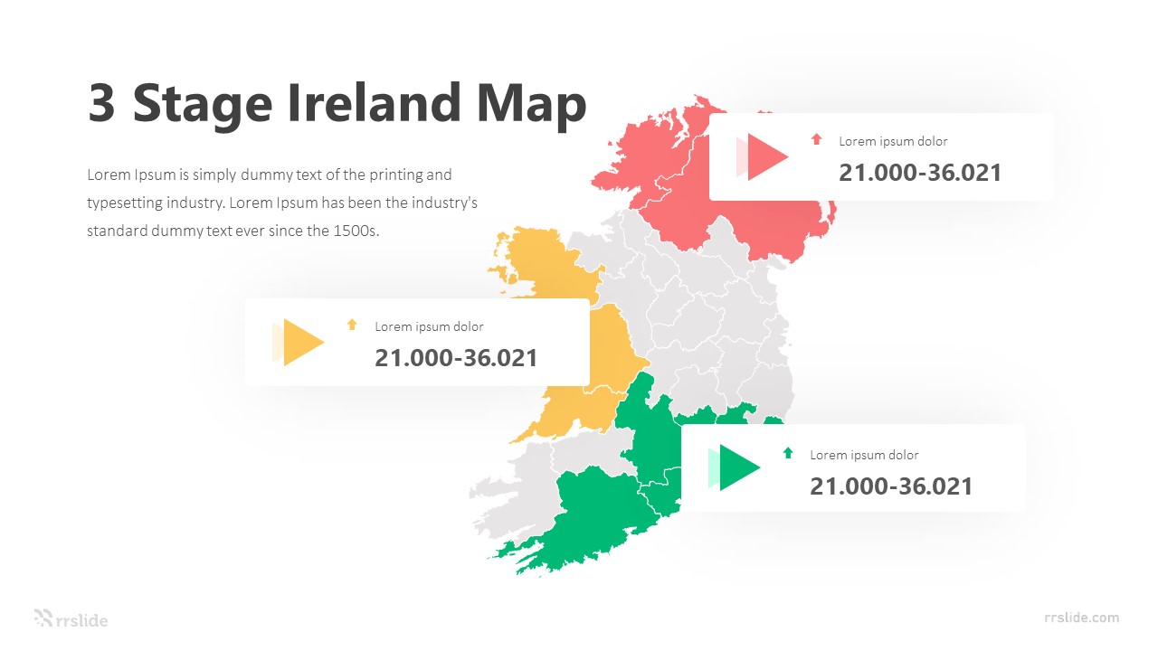 3 Stage Ireland Map Infographic Template