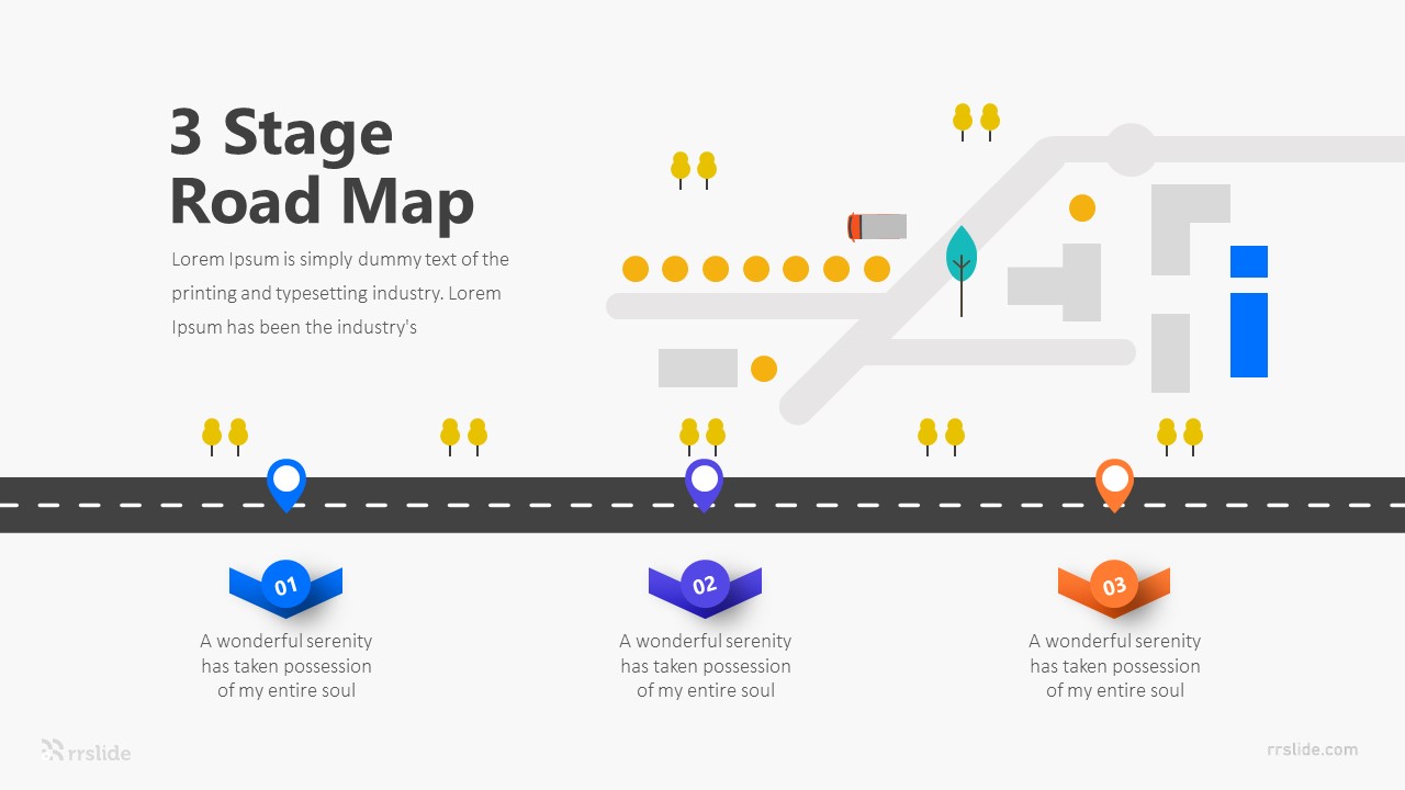 3 Stage Road Map Infographic Template