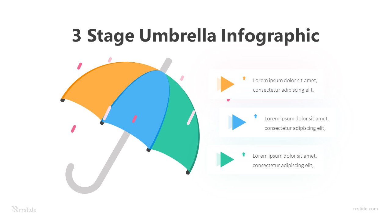 3 Stage Umbrella Infographic Template