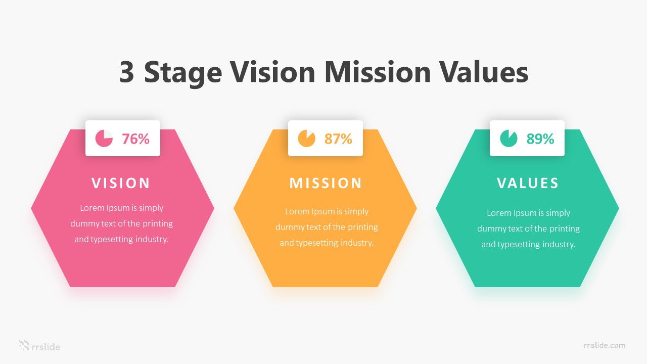 3 Stage Vision Mission Values Infographic Template