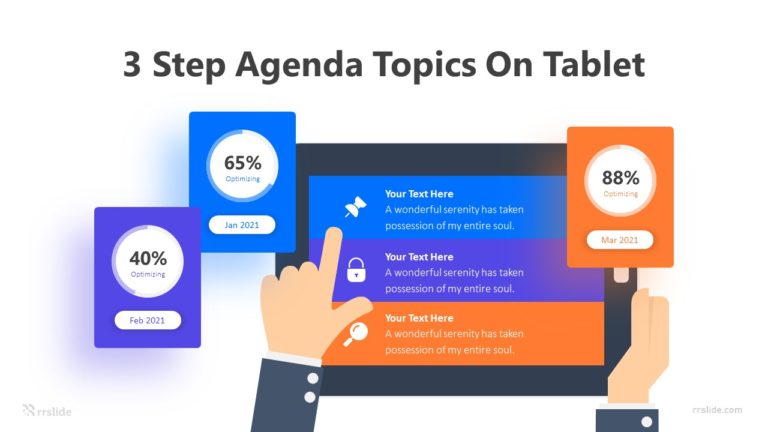 3 Step Agenda Topics On Tablet Infographic Template