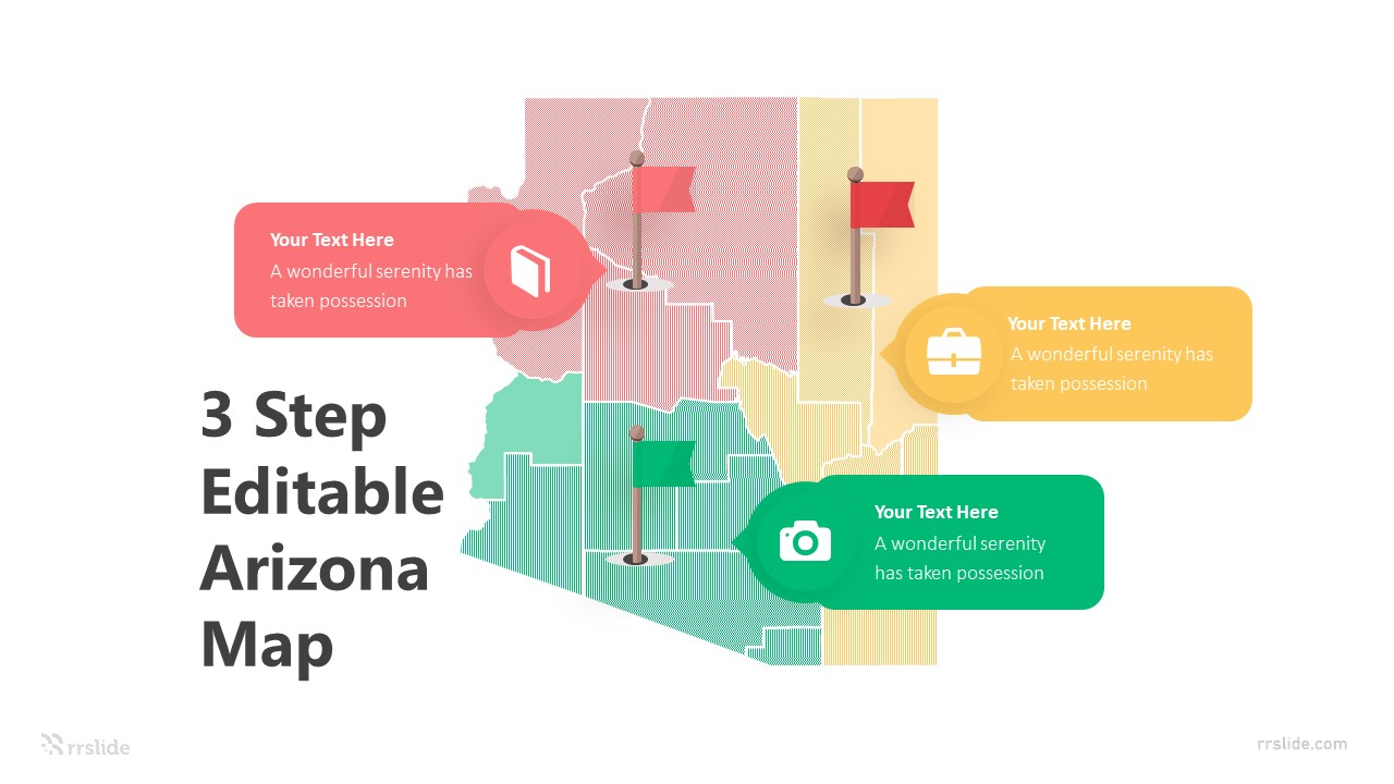 3 Step Editable Arizona Map Infographic Template