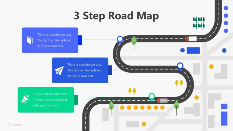 3 Step Road Map Infographic Template