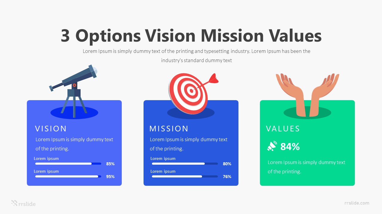 3 Step Vision Mission Values Infographic Template