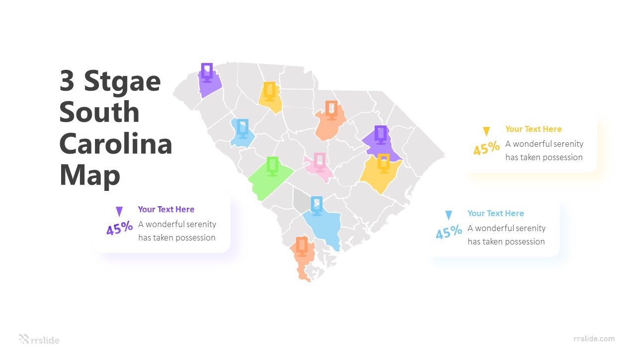 3 Stgae South Carolina Map Infographic Template