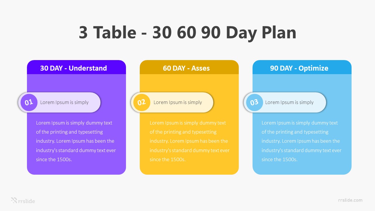 3 Table 30 60 90 Day Plan Infographic Template