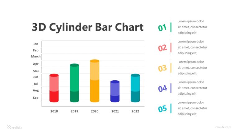 3D Cylinder Bar Chart Infographic Template