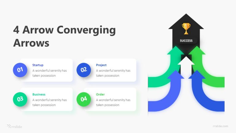 4 Arrow Converging Arrows Infographic Template