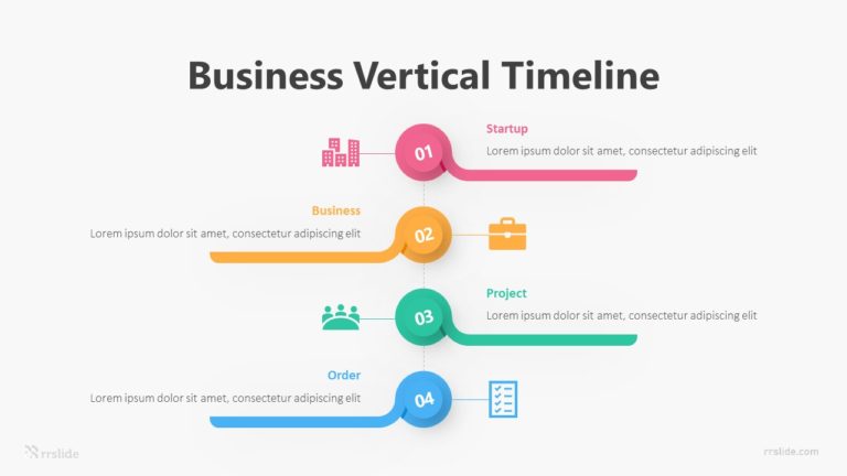 4 Business Vertical Timeline Infographic Template