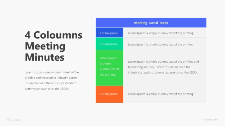 4 Coloumns Meeting Minutes Infographic Template
