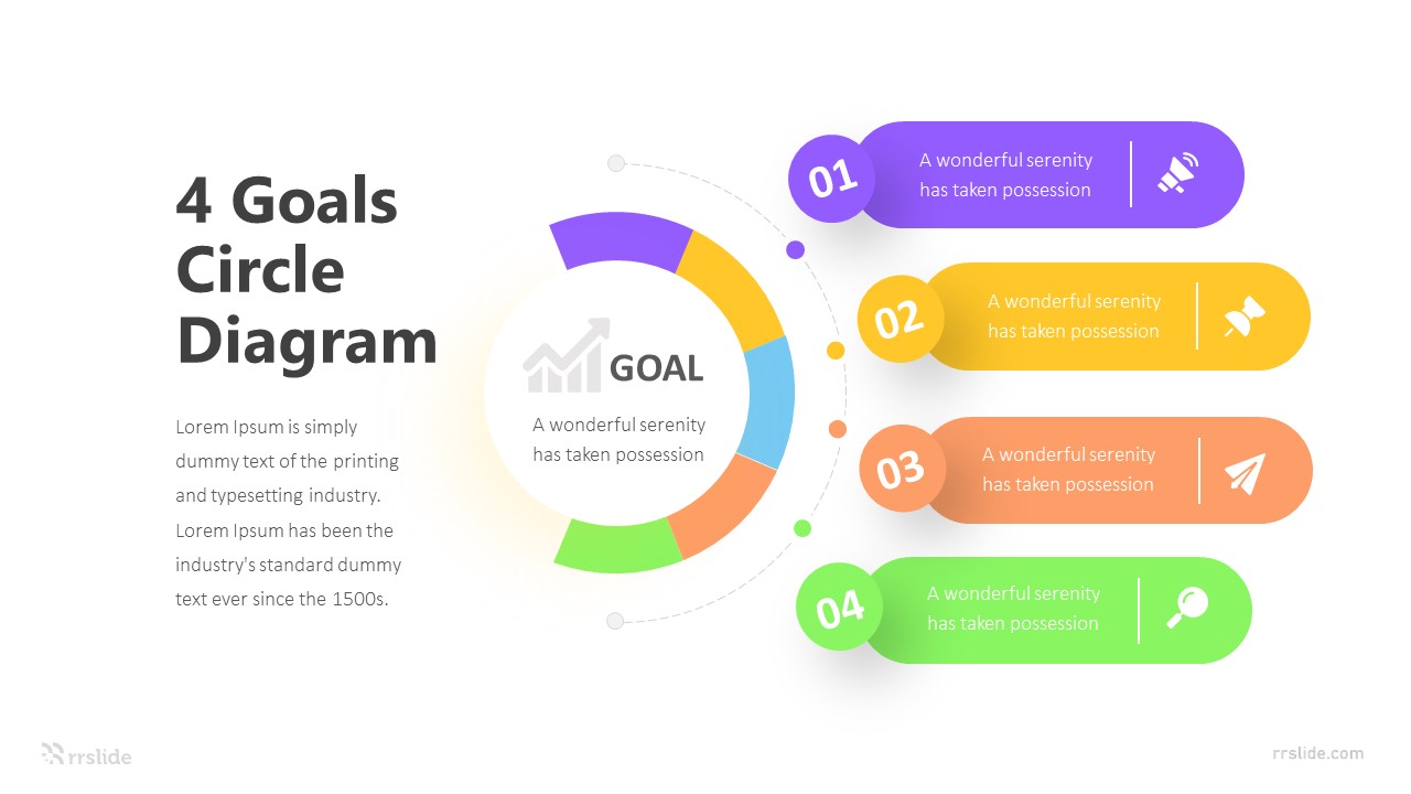 4 Goals Circle Diagram Infographic Template
