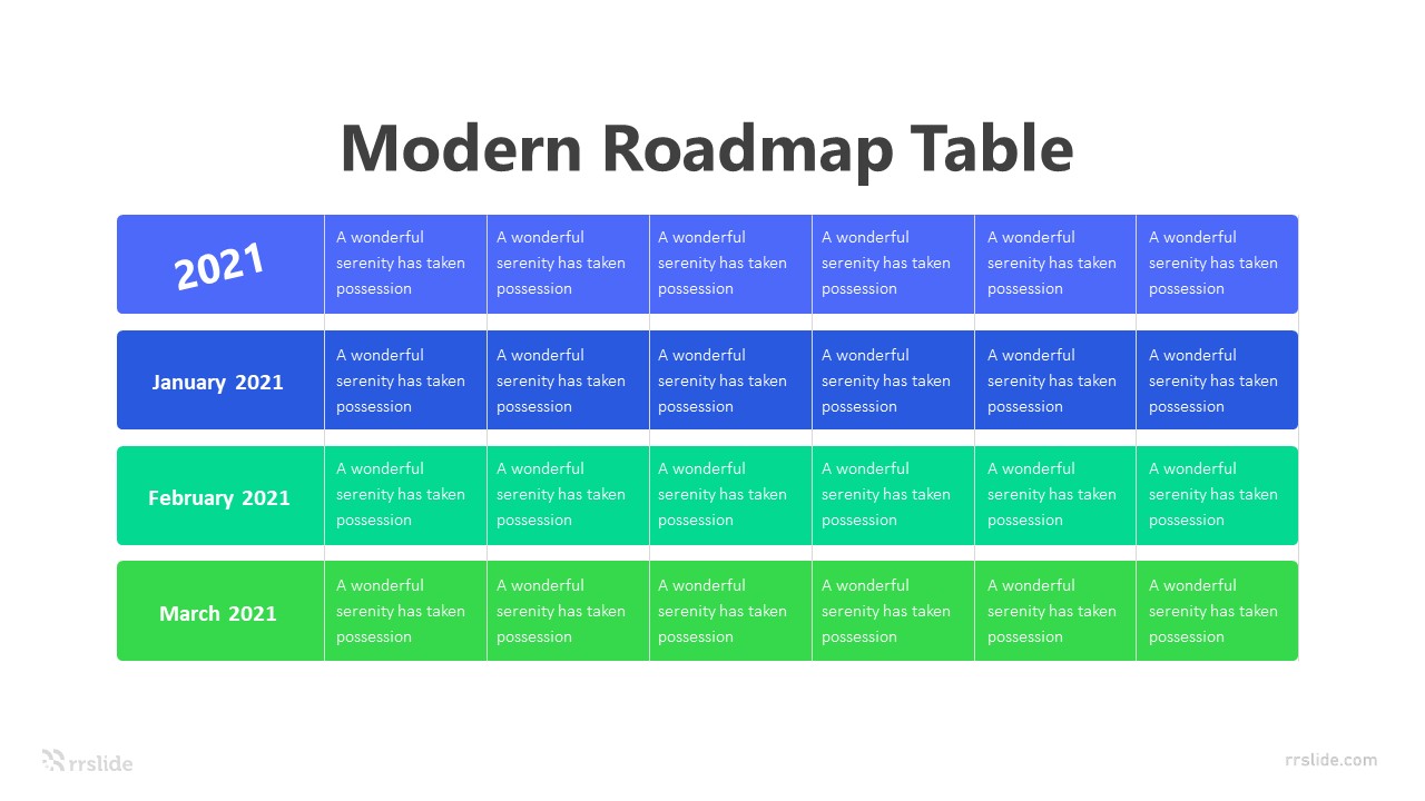 4 Modern Roadmap Table Infographic Template