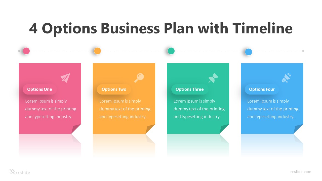 4 Options Business Plan with Timeline Infographic Template