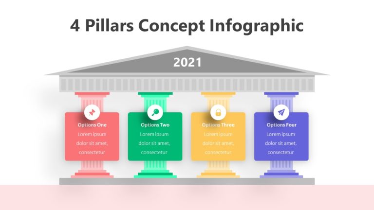4 Pillars Concept Infographic Template