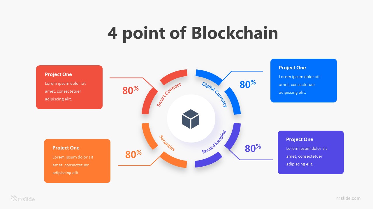 4 Point of Blockchain Infographic Template