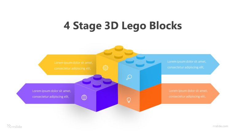 4 Stage 3D Lego Blocks Infographic Templates