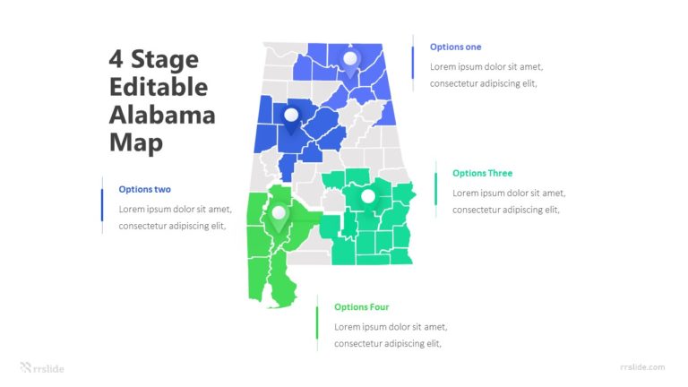 4 Stage Editable Alabama Map Infographic Template