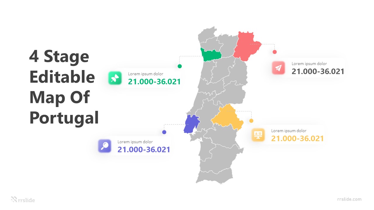 4 Stage Editable Map Of Portugal Infographic Template