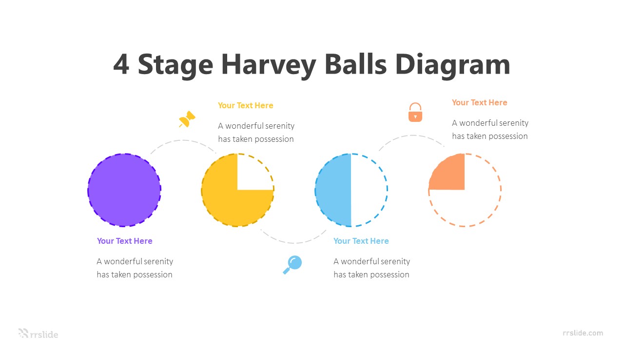 4 Stage Harvey Balls Diagram Infographic Template