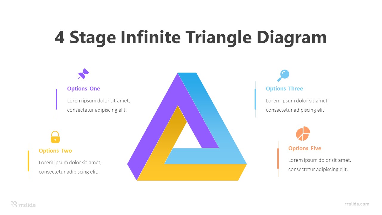 4 Stage Infinite Triangle Diagram Infographic Template