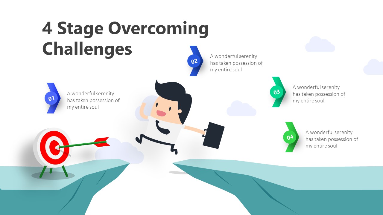 4 Stage Overcoming Challenges Infographic Template