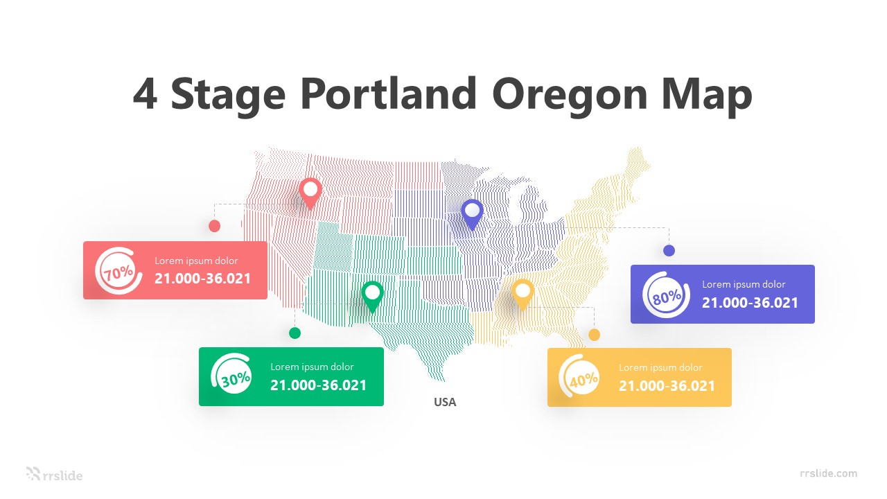 4 Stage Portland Oregon Map Infographic Template