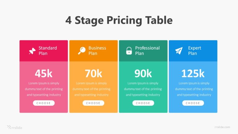 4 Stage Pricing Table Infographic Template