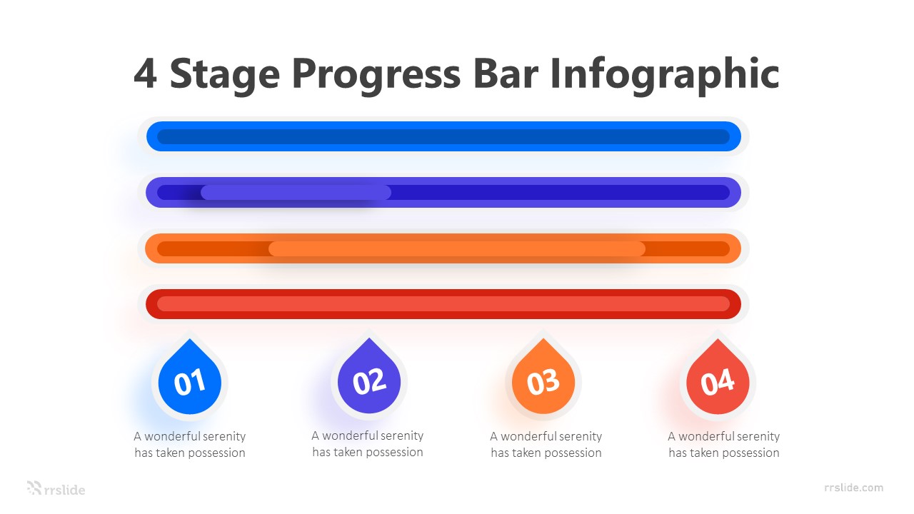 4 Stage Progress Bar Infographic Template