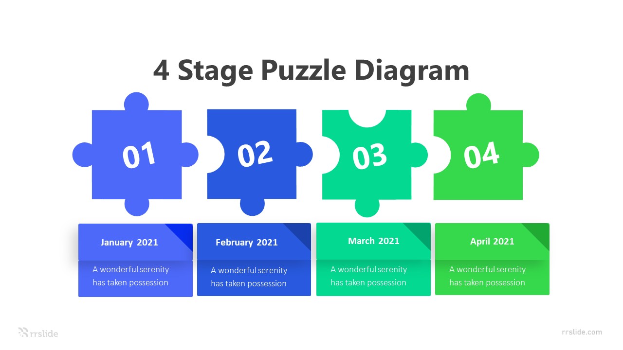 4 Stage Puzzle Diagram Infographic Template