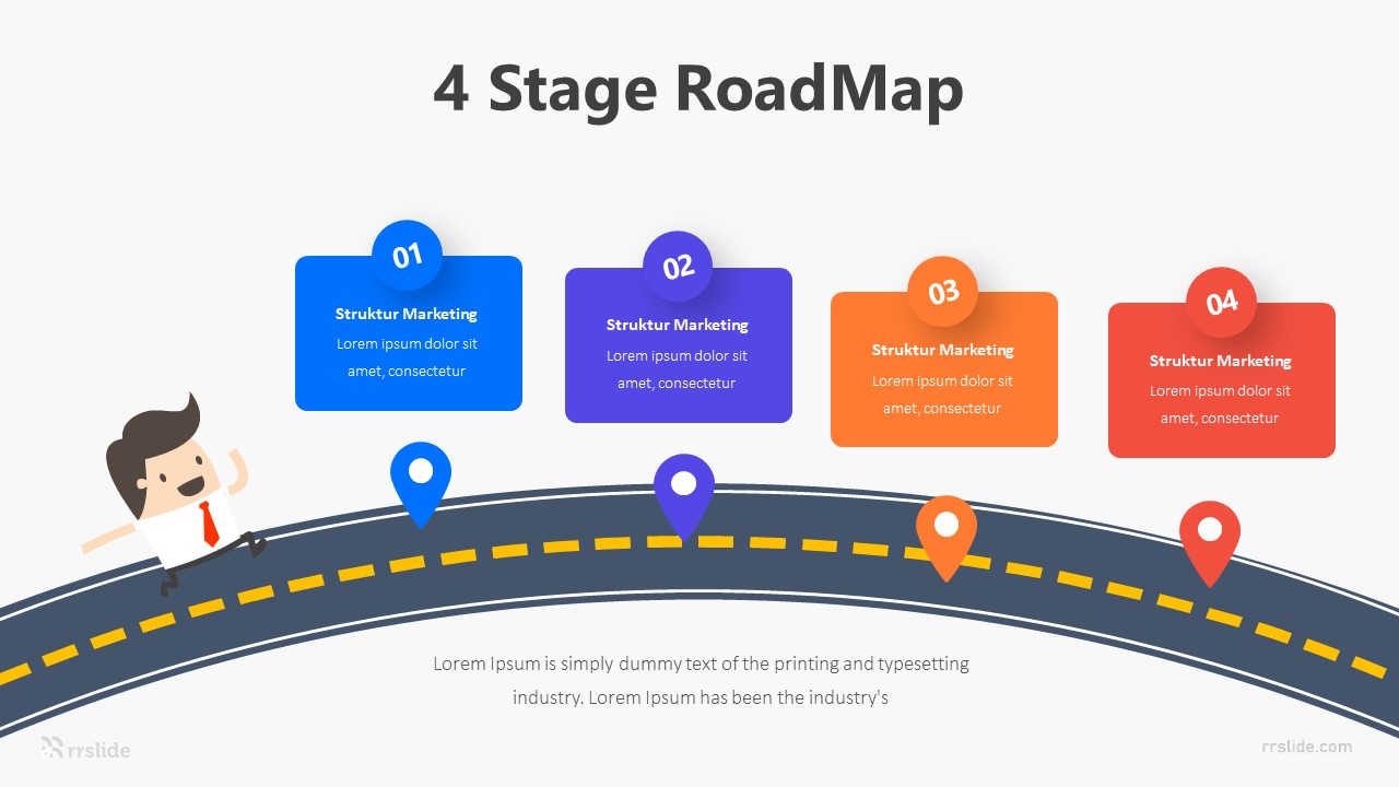 4 Stage RoadMap Infographic Template