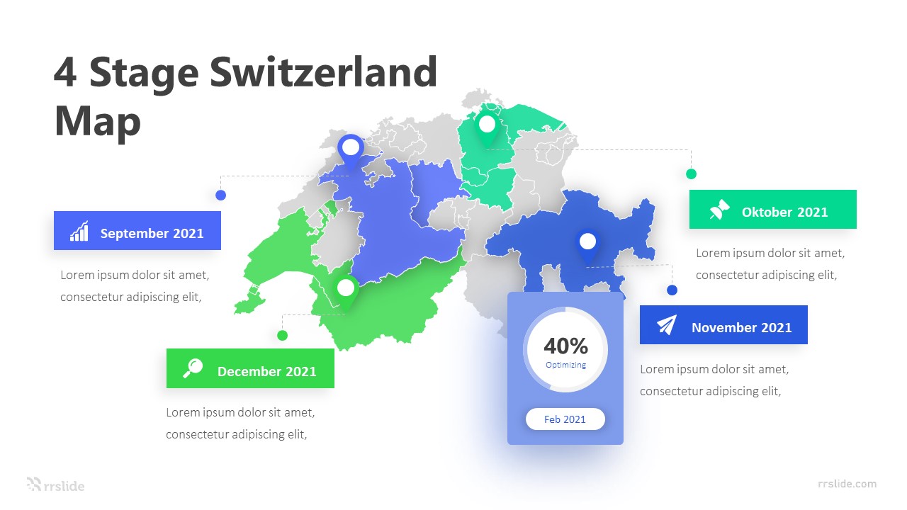 4 Stage Switzerland Map Infographic Template