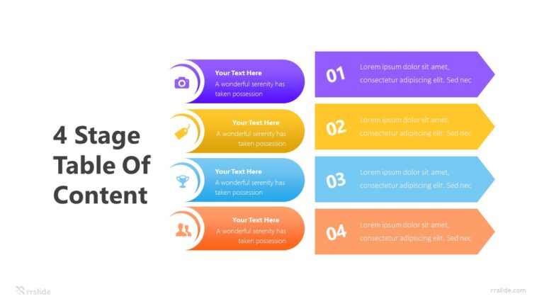 4 Stage Table Of Content Infographic Template