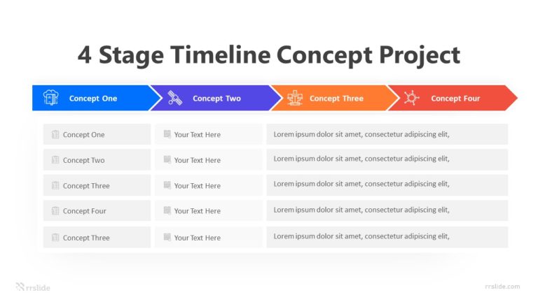 4 Stage Timeline Concept Project Infographic Template