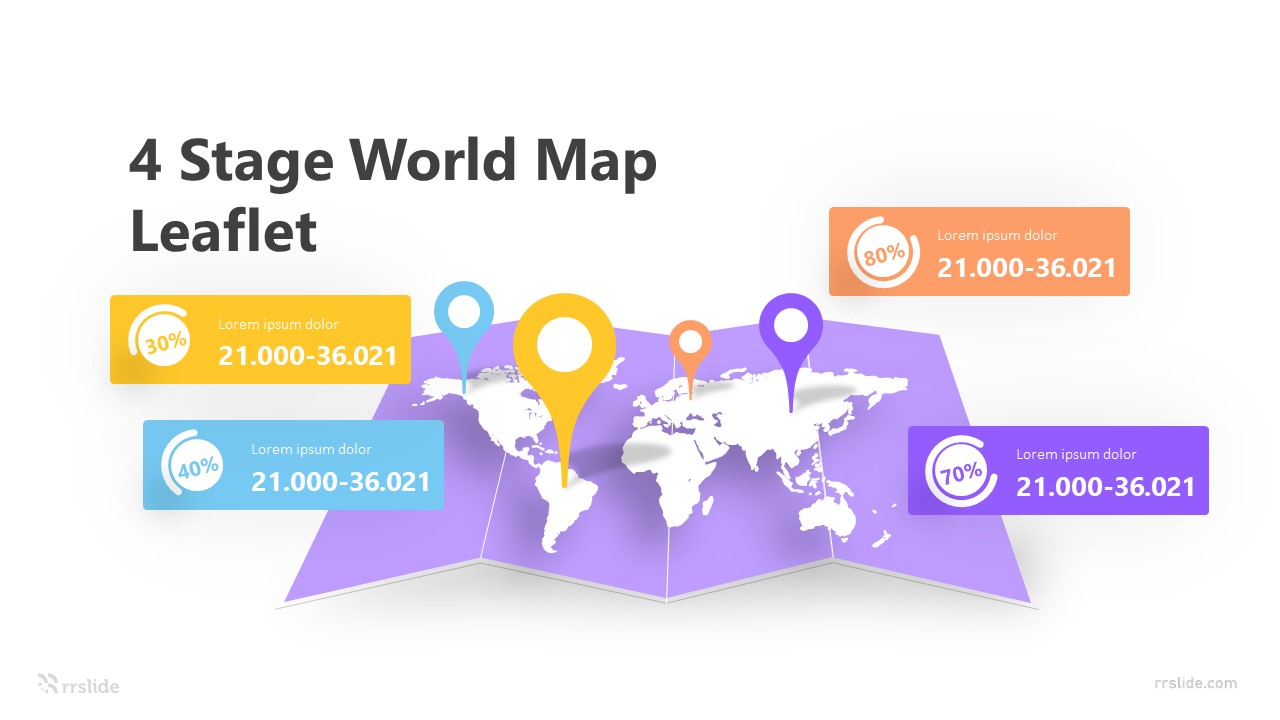 4 Stage World Map Leaflet Infographic Template