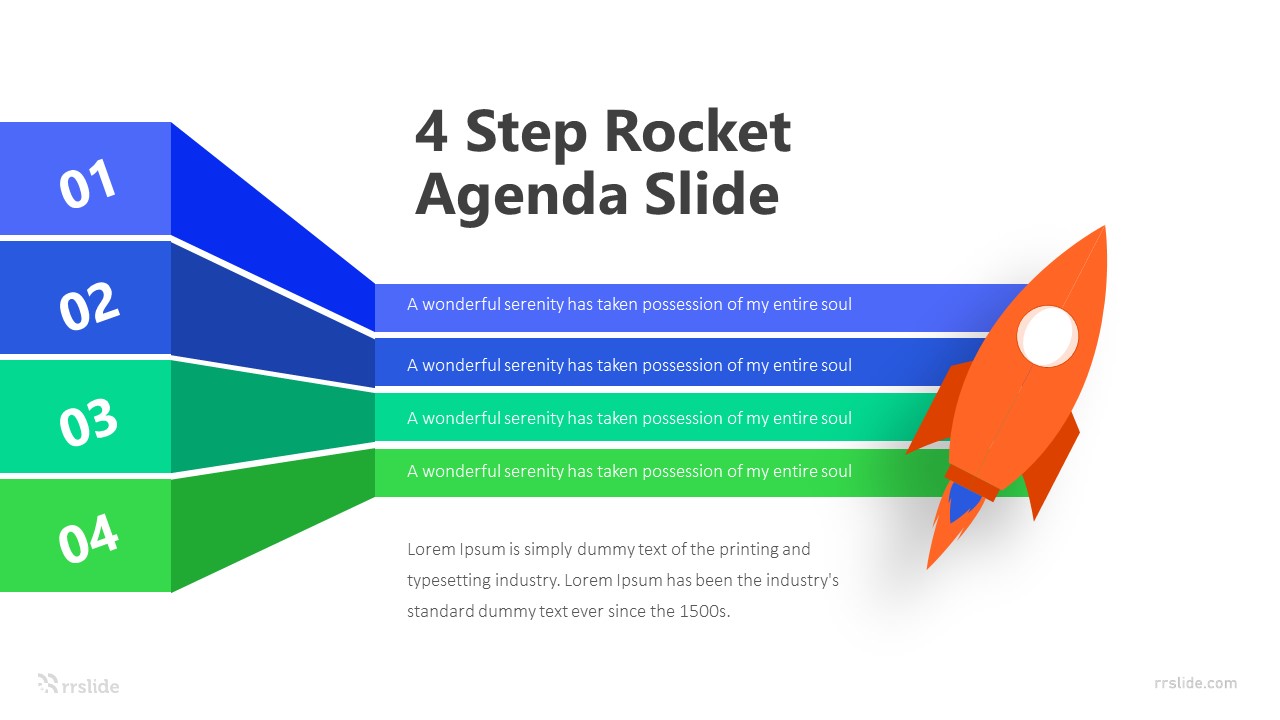 4 Step Rocket Agenda Slide Infographic Template