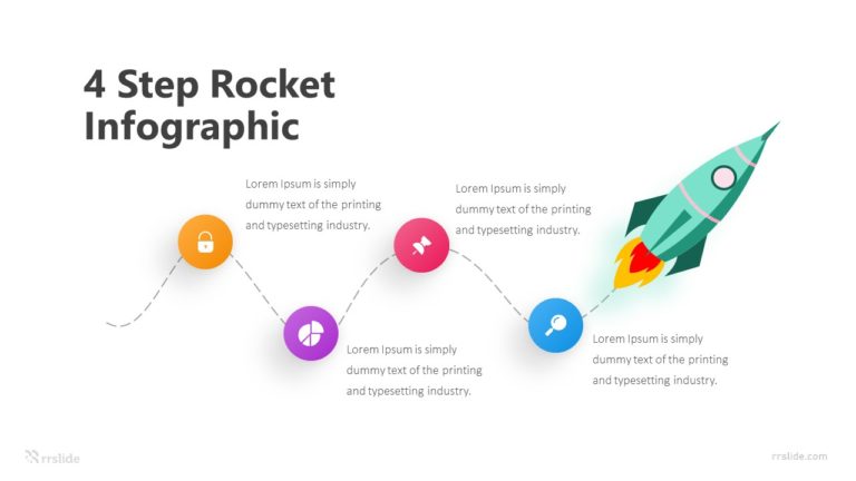 4 Step Rocket Infographic Template