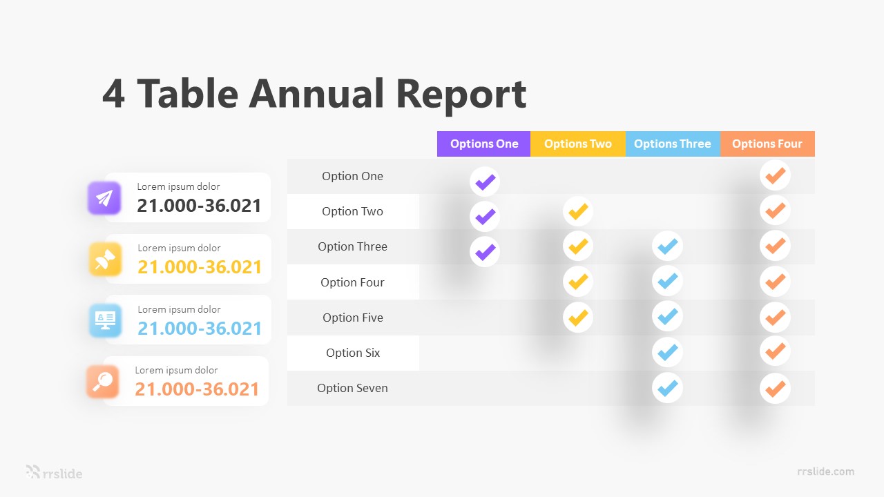 4 Table Annual Report Infographic Template