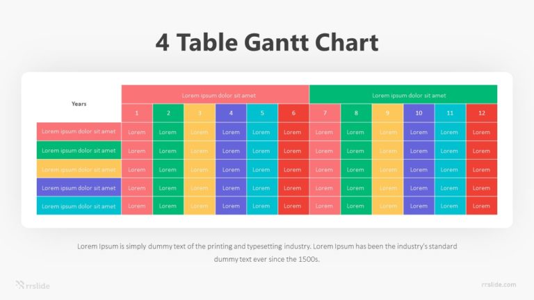 4 Table With Gantt Chart Infographic Template