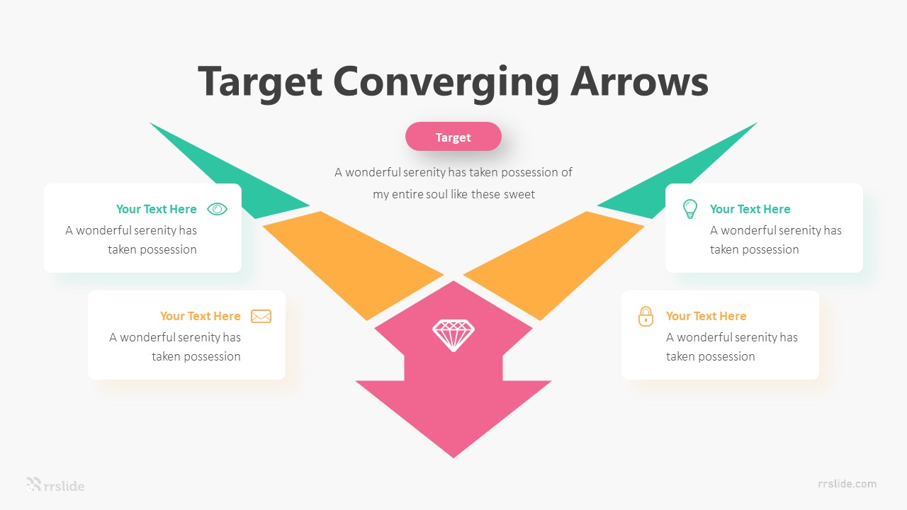 4 Target Converging Arrows Infographic Template